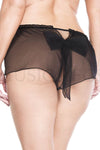 Plus size mesh back bow crotchless panty