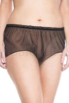 Plus size mesh back bow crotchless panty