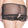 Plus size back button crotchless lace panty