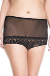 Plus size back button crotchless lace panty