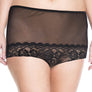 Plus size back button crotchless lace panty