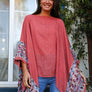 Geometric Embroidered Sleeve Kimono