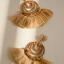 Fan Beaded Tassel Drop Earrings - Bold Statement