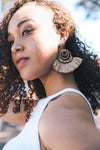 Fan Beaded Tassel Drop Earrings - Bold Statement