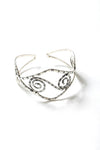 Spiral Silver Arm Cuff With Intricate Design