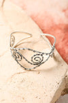 Spiral Silver Arm Cuff With Intricate Design
