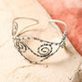 Spiral Silver Arm Cuff With Intricate Design