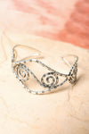 Spiral Silver Arm Cuff With Intricate Design