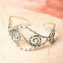 Spiral Silver Arm Cuff With Intricate Design