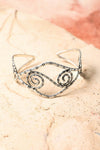 Spiral Silver Arm Cuff With Intricate Design