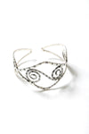 Spiral Silver Arm Cuff With Intricate Design