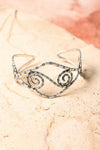 Spiral Silver Arm Cuff With Intricate Design