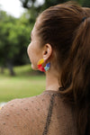 Colorful Beaded Hoop Earrings - Vibrant Style
