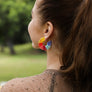 Colorful Beaded Hoop Earrings - Vibrant Style