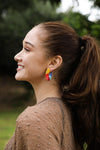 Colorful Beaded Hoop Earrings - Vibrant Style