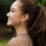 Colorful Beaded Hoop Earrings - Vibrant Style