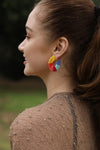 Colorful Beaded Hoop Earrings - Vibrant Style