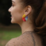 Colorful Beaded Hoop Earrings - Vibrant Style