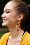Colorful Raffia Hoop Statement Earrings