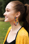 Colorful Raffia Hoop Statement Earrings