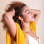 Hexagon Raffia Hoop Earrings - Colorful Design
