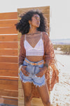 Aztec Mesh Brami Top With Adjustable Straps