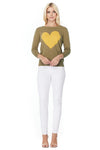 S/S Love Heart Crew-neck  12GG Pullover Sweater