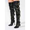 Cape Robbin Pointy Toe Buckle Over Knee Boots Black Size 10