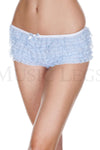 Micro mesh lace ruffle trim tanga shorts