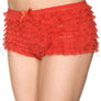 Micro mesh lace ruffle trim tanga shorts