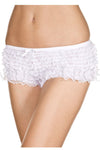 Micro mesh lace ruffle trim tanga shorts