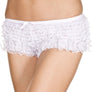 Micro mesh lace ruffle trim tanga shorts