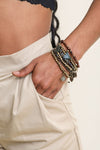 Stone & Bead Layered Charm Bracelet Set