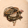 Stone & Bead Layered Charm Bracelet Set