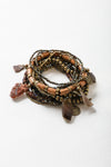 Stone & Bead Layered Charm Bracelet Set