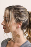 Textured Gold Disc Dangle Drop Earrings