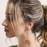 Textured Gold Disc Dangle Drop Earrings