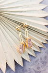 Gold-plated Gemstone Pin Drop Earrings