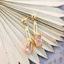 Gold-plated Gemstone Pin Drop Earrings