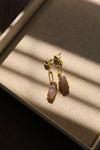Gold-plated Gemstone Pin Drop Earrings