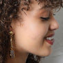 Gold-plated Gemstone Pin Drop Earrings