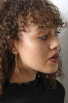 Gold-plated Gemstone Pin Drop Earrings