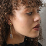 Gold-plated Gemstone Pin Drop Earrings