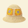 Packable crochet granny square bucket hat