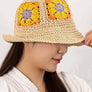 Packable crochet granny square bucket hat