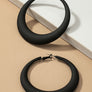 Large color coated puffy hoop earrings