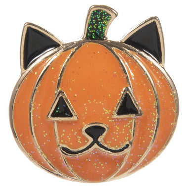 Cat Shaped Halloween Pumpkin Brooch