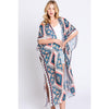 DIONA J BOHO PRINT KIMONO COVER UP ONE SIZE COLOR BEIGE