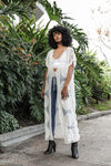 Lace Longline Mandala Kimono With Scallop Trim