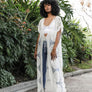Lace Longline Mandala Kimono With Scallop Trim